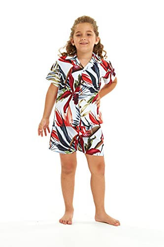 Image of Boys' Aloha Shirt Cabana Set in Signature Prints | Button Front Shirt; Soft Rayon Fabric; Signature Tropical Prints; Lightweight Comfort; Vacation Ready