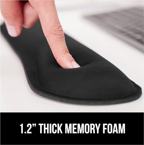 Image of Memory Foam Wrist Rest for Computer Keyboard, Mouse, Ergonomic Design for Typing Pain Relief, Desk Pads Support Hand and Arm, Mousepad Rests, Stain Resistant, 2 Piece Pad, Black