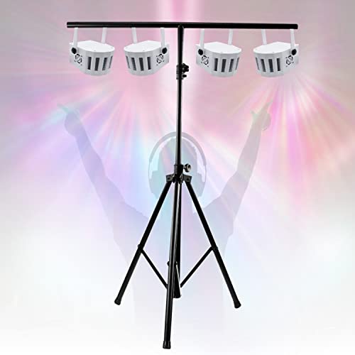 PACK JEUX DE LUMIERE comprenant 1 PORTIQUE DJ + 4 MINI DERBY PA DJ LED SONO CLUB BAR DISCO SOIREE DANSANTE  SUPERBE IDEE CADEAU