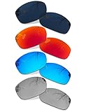 4 Pair Polarized Replacement Lenses for Oakley Pit Bull - Black+Blue+Silver+Red
