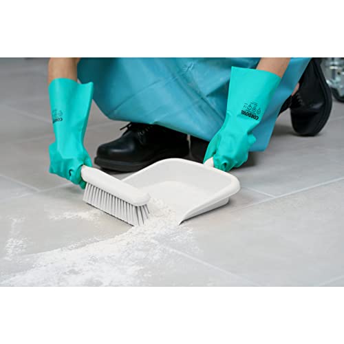 Image of SPARTA Large Handheld Dustpan with Hanging Hole, Heavy-Duty Plastic Dustpan with Wide Lip for Countertops and Surfaces, Plastic, 10 Inches, White, (Pack of 12)
