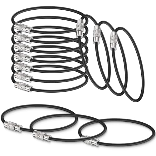 Wiratca 12 Pcs Wire Keychain Cable, Stainless Cable Key Ring,