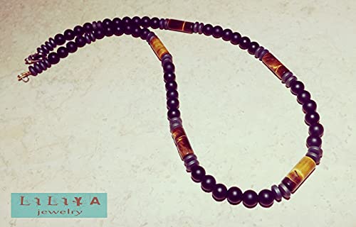 Mens Necklace - Surfer Jewelry Onyx And Tiger Eye Beaded Necklace - Gift For Men - Ethnic Necklace - Boho Necklace For Men - Tribal Necklace #TOP3