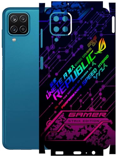 Image of AtOdds - Full Body Back Screen Guard Protector Film - Lamination Wrap Skin Sticker Compatible with Samsung Galaxy M12 | Scratchproof Matte Finish (Gamer)