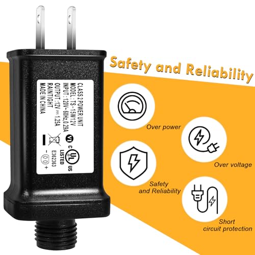 Image of 2 Pack Replacement Yard Inflatable Adapters, 12V 1.25A Class 2 Power Supply