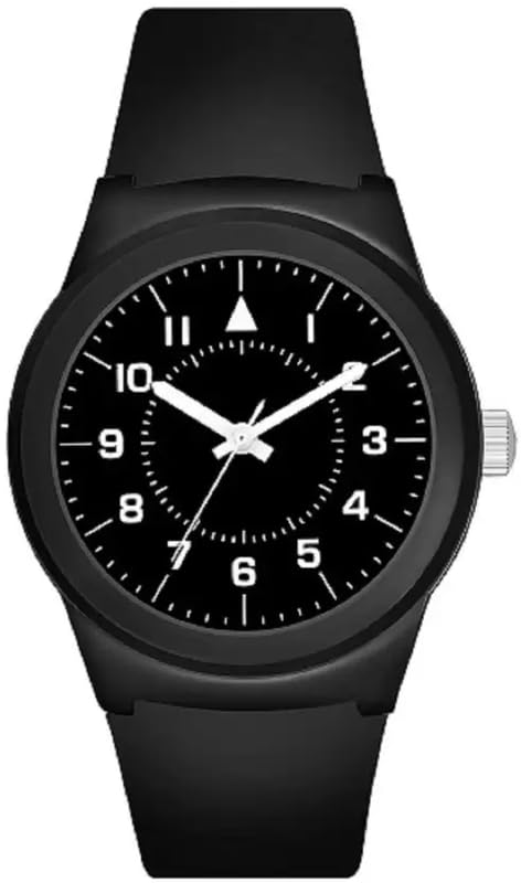 REEMON Analog Leather Strap with Black_ Strap Round Shape Casual Girls Watch (B0CBBC39KR) Amazon Price History, Amazon Price Tracker