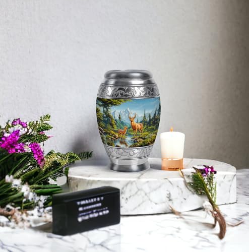 Image of Deer Urn Keepsake Urn for Female 3 Inch 4 Qty | Cremation Urns for Ashes Adult Male Funeral Urns for Human Ashes Adult Man
