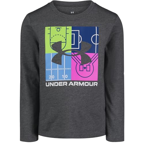 Image of Under Armour Boys' Long Sleeve Logo Graphic T-Shirt, Lightweight & Breathable, Relaxed Fit