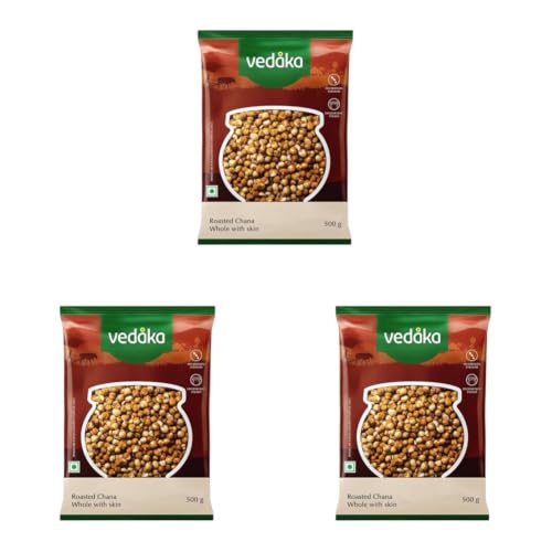 Image of Amazon Brand - Vedaka Roasted Chana Whole with skin 500 g (Pack of 3)