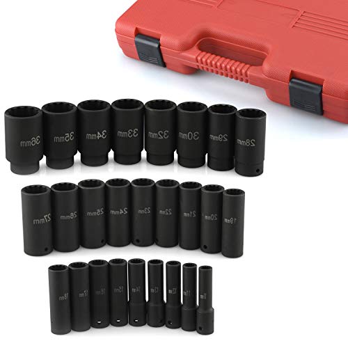 Set de 26 piezas Dados de Impacto Profundos Métricos 1/2" miniatura 2