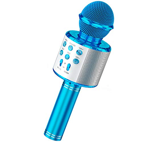 Karaoke Microphone for Kids, Wireless Bluetooth Microphone Girls Toys with LED Lights Magic Voice Changer, Fun Toys for 3 4 5 6 7 8 9 10 Year Old Girls Boys Christmas Birthday Home Party Gifts
