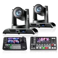Tenveo 4K PTZ Kamera(VHD20H-AI-4K*2)+KB300PRO Tenveo NDI PTZ Kamera Joystick Controller+Video Mixer Switcher