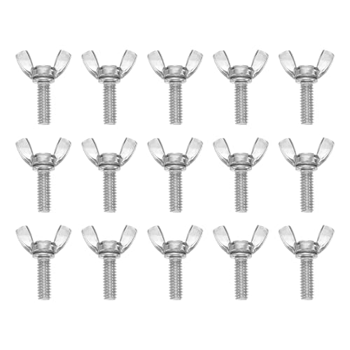 Vis papillon 6,35 mm x 1,9 cm boulon à main inox 304 fixation machine uxcell argenté