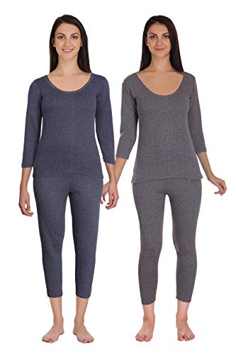 Image of Selfcare Women Poly Cotton Thermal Top and Pyjama Set (Pack of 2 Set)