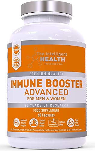 Immune Booster Advanced Natural Immune Support for Men & Women - Zinc, Selenium, Vitamin c & B12 - Premium Quality UK Made - 60 Capsules by The Intelligent Health