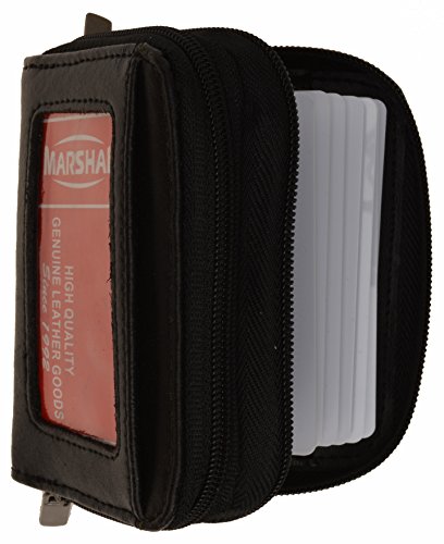 MARSHAL Genuine Leather Accordion Style Credit Card Holder Wallet2