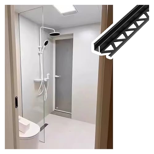 Profilé pour verre de douche profond découpable en métal noir - 2
