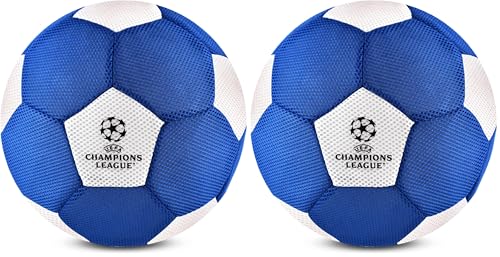 Hy-Pro Offiziell lizenzierter UEFA Champions League Fußball – Riesen 14 Zoll Mesh-Ball für Fußball & Multisport-Spiele drinnen und draußen – Weicher & Sprungfreudiger Ball mit Logo und Vereinsfarben