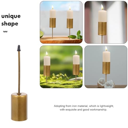 Cabilock 24ZN25YNKZT18V 6Pcs Christmas Candle Holder Stake, Taper Candlestick Holder With Spikes Metal Pillar Candles Stand Base thumb #1