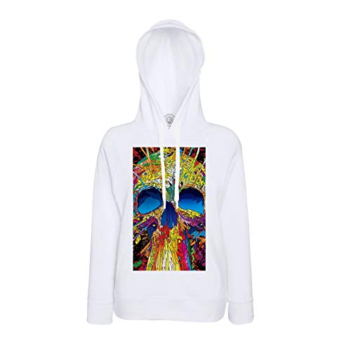 Sweat à Capuche Crane Multicolore au design psychédélique vibrant inspiré des années 70