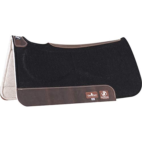 Classic Equine Zone Felt Top Saddle Pad with Felt Bottom, Black, 31-inch x 32-inch