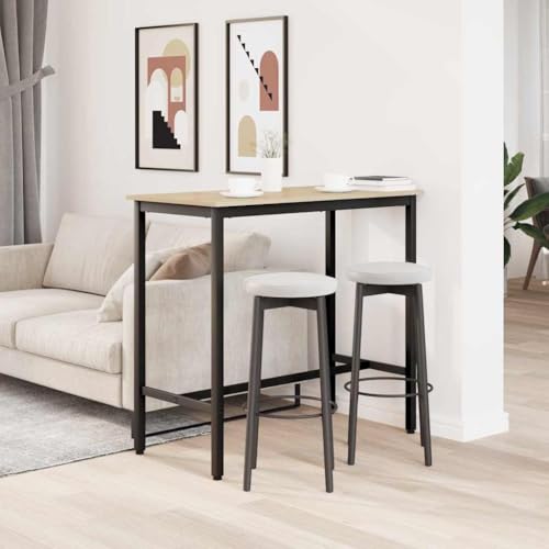 Table design moderne chêne Sonoma et acier structure 100 cm - 3