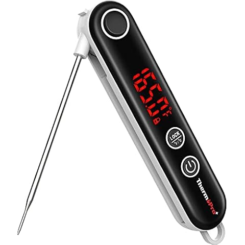 ThermoPro TP18 Digitales Profi Einstichthermometer Thermoelement-Thermometer Grill-Bratenthermometer Fleischthermometer Küchenthermometer mit Magnethalterung für Braten, Babynahrung Cover