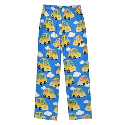 ALAZA Alligator Driving Cloud Blue Pajama Lounge Pants Long Sleep Pajama Bottoms with Pockets2