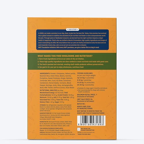 Image of Sara's Wholesome by HUFT Flavours of India Vegetable Biryani Wet Dog Food - 300 gm (Pack of 3) | Value Pack | Vegetarian Recipe | Complete & Balanced Nutrition for Dogs of All Breeds