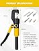 HYCLAT 10 Tons Hydraulic Crimping Tool Battery Cable Lug Terminal Crimper with 9 Pairs of Dies, 12 AWG to 2/0 AWG Wire Crimping Tool