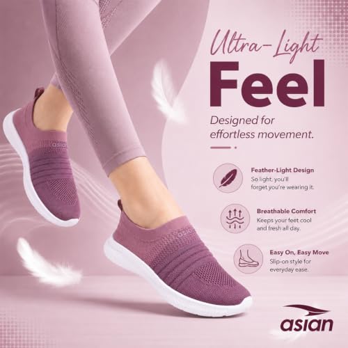 Image of ASIAN Breeze-05 Women's Walking Shoes | Stylish, Lightweight, Breathable Slip-Ons with Cushioned Comfort | Ideal Travel