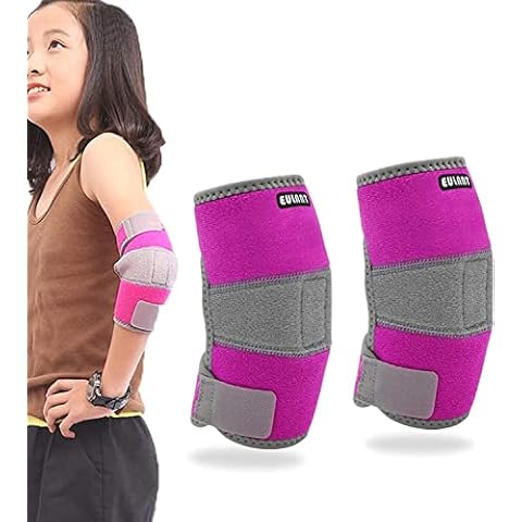 Armschoner Kinder, Ellenbogenschoner Einstellbare, Atmungsaktiv Kinder Ellenbogenbandage für Skateboard Reiten Radfahren Läuft Skifahren Skaten Kinderroller Handball Fußball Volleyball Tanz, Rosa Cover