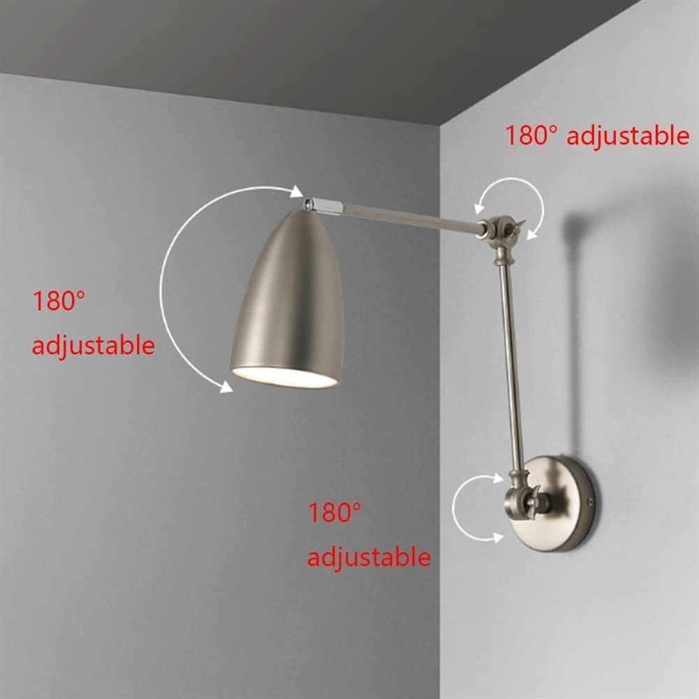 Regulowana lampa ścienna z długim ramieniem, lampa ścienna do stodoły, akcesoria retro c E27, antyczna przemysłowa lampa ścienna, oświetlenie ścienne, projektor kompatybilny z restauracją, cha