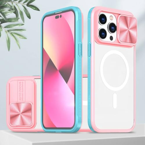 Protège-caméra coulissant pour coque iPhone 13 12 11 XR rose aimantée