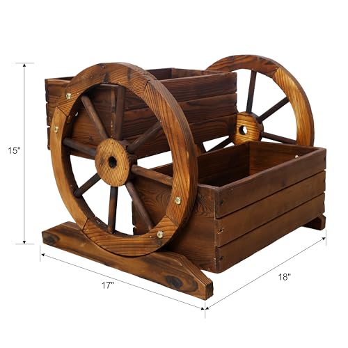 Macetero elevado resistente de 2 alturas con madera tratada para exterior y jardín 3