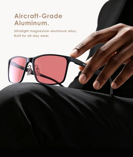 Image of ANYLUV Blue Light Blocking Glasses Men, Al-Mg Metal Computer Gaming