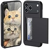 対応 iPhone 17 Pro Max 用 ケース カード収納 背面 米軍MIL規格 耐衝撃 アイフォン17 Pro Max ケース ICカード収納 落下防止 全面保護 指紋防止 滑り止め 擦り傷防止 ブラック