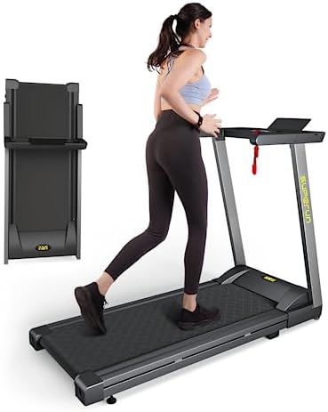 Superun Folding Treadmills for Home, 3HP Treadmill with LED for Walking & Running, Portable Treadmill with Bluetooth Connectivity APP