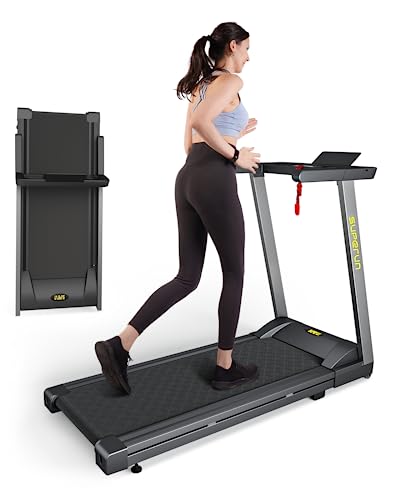 Superun Folding Treadmills for Home, 3HP Treadmill with LED for Walking & Running, Portable Treadmill with Bluetooth Connectivity APP