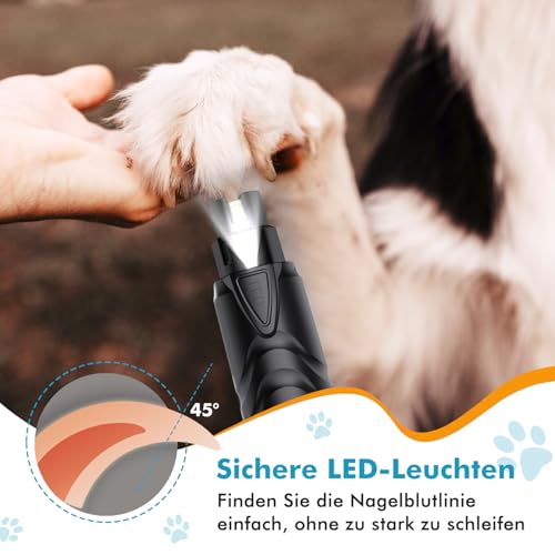 ETENTOUS Krallenschleifer für Hunde,Neuester Profi Nagelschleifer mit licht