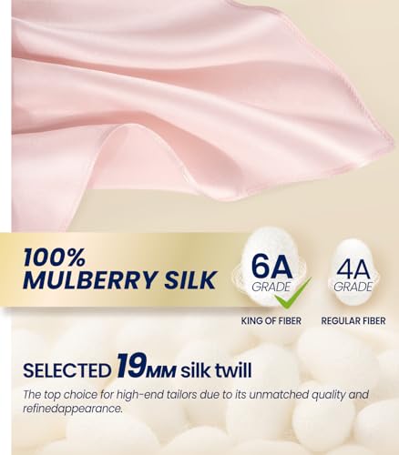 Image of Selected Hanky 100% Pure Silk Pocket Square for Men | 100% Mulberry Silk with hand-rolled edges; pairs with a suit, blazer, or tuxedo for weddings, formal events, and daily wear.