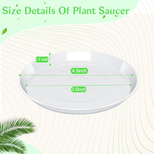 Fuijol 4 INCH CLEAR PLANT SAUCER 6 Pack Clear Plant Suacer 4 6 8 10 12 14 16 18 20 Inch, Durable Plant Drip Trays Saucers thumb #1