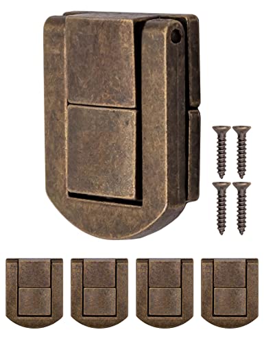 FUXXER Lot de 4 fermoirs pour coffres, boîtes, valises, ferrures métalliques, bronze, 30 x 25 mm