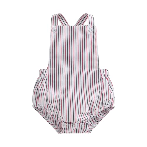 Image of doublebabyjoy Newborn Baby 1 Piece Summer Romper Baby Girl Boy Solid Color Jumpsuit Sleeveless Backless Overalls Outfits