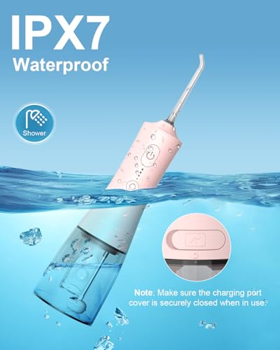 Operan Munddusche Kabellos, Tragbar Elektrische Zahnreiniger 4 Modi & 4 Düsen, 300ML Zahndusche Munddusche Testsieger Zahndusche für Entfernt Speisereste und Reinigt Die Zähne (Pink, 1Pack) – Bild 8