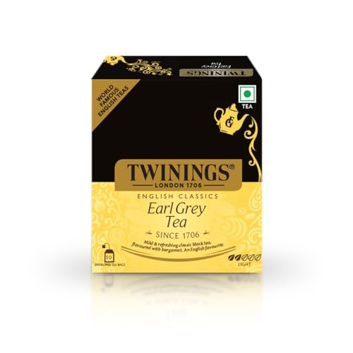 Image of Twinings Earl Grey Tea-10 Teabags, Premium Black Tea, 20 Gram