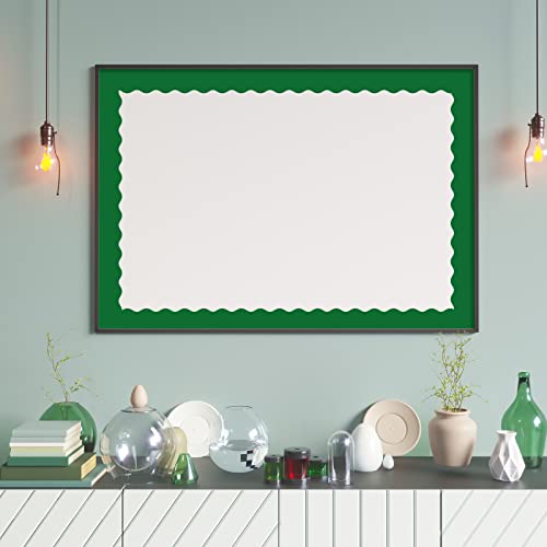 Image of Whaline 131.2ft Green Bulletin Board Borders 4 Rolls Gradient Green Colors Die-Cut Bulletin Board Strips St. Patrick's Day Rolled Trim Borders for School Classroom Office Chalkboard Decoration