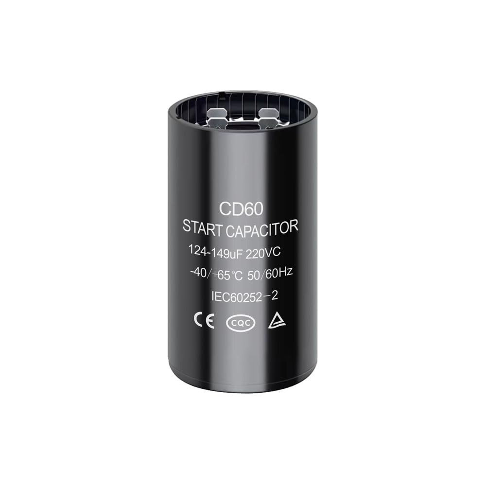 Photo 1 of 124~149 uf/MFD 220-250 VAC Round Start Capacitor ±20% 50/60 Hz CD60 Round Motor Well Pump Start Capacitor (124-149 uf/MFD)