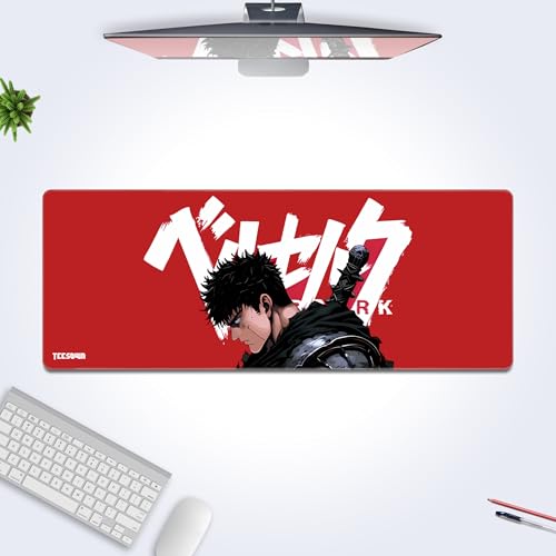 Image of Stitched Berserk Anime Extended Mousepad (12x31) for Laptop, Desktop, PC and Gaming Deskmat (Stitched Edges, XL)
