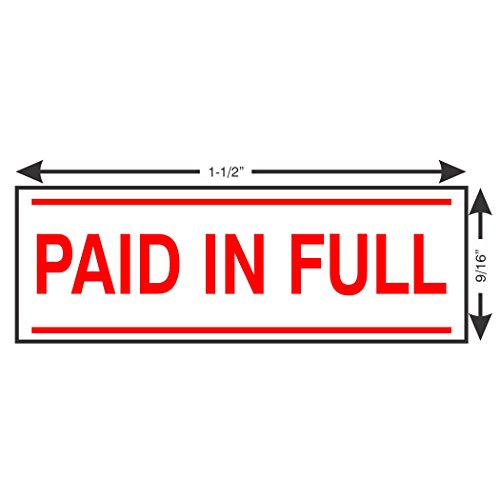 Supply360 AS-IMP1145R Paid In Full W/ Upper & Lower Bars, Red Ink, Heavy Duty Commerical Self-Inking Rubber Stamp thumb #1